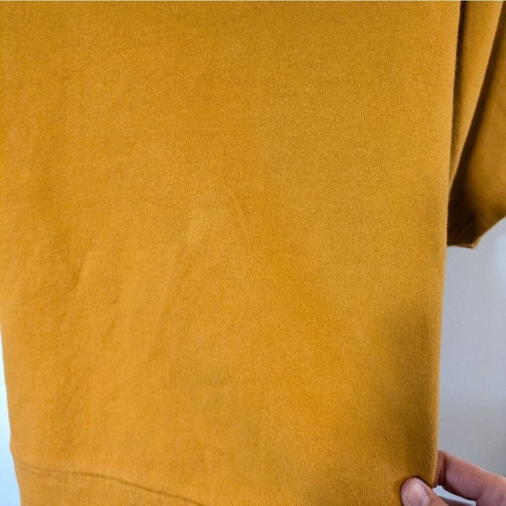 Anthropologie Tie Back Sweatshirt Tee Top Golden Mustard Yellow M Medium